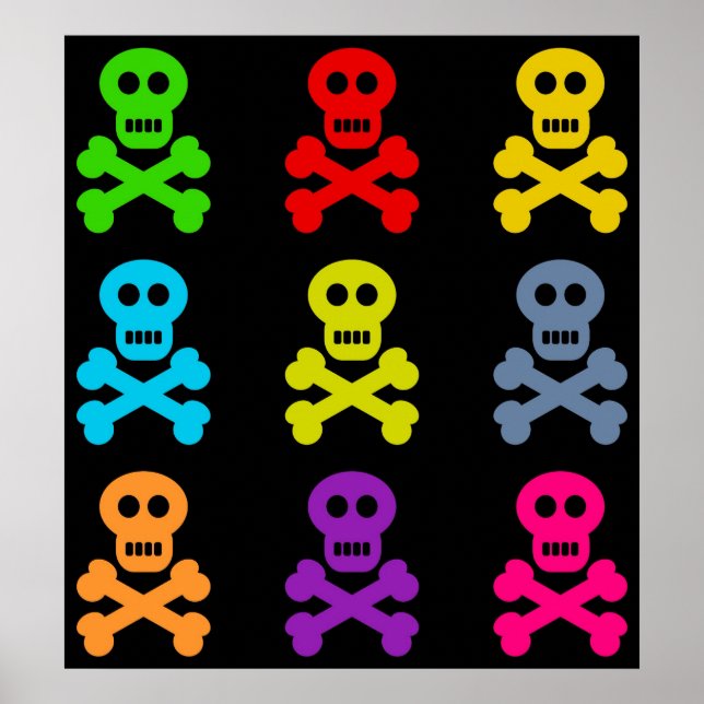 Colourful Skulls Poster (Front)