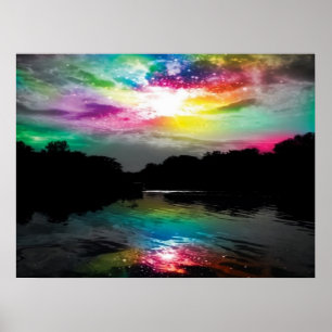 Colourful Sky and Water Poster