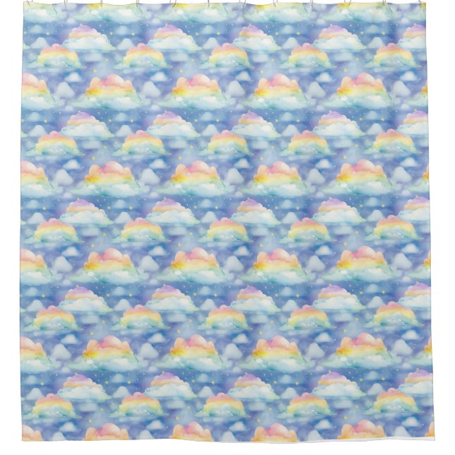 Colourful Sky Background with Clouds, Stars (Front)