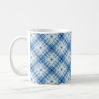 colourful sky blue diamond pattern mug