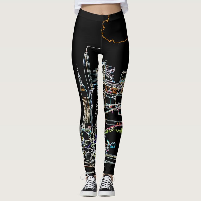 Colourful skyline in Manhattan Leggings (Front)