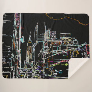 Colourful skyline in Manhattan Sherpa Blanket