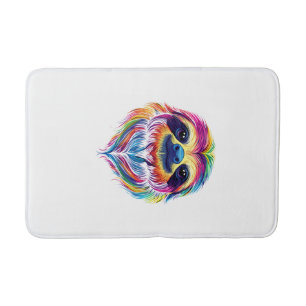 Colourful Sloth Face Cute Rainforest Jungle Animal Bath Mat