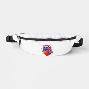 Colourful Sloth T-Shirt - Rainbow Sloth Heart Anim Fanny Pack