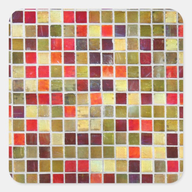Colourful Small  Tiling Background Square Sticker (Front)