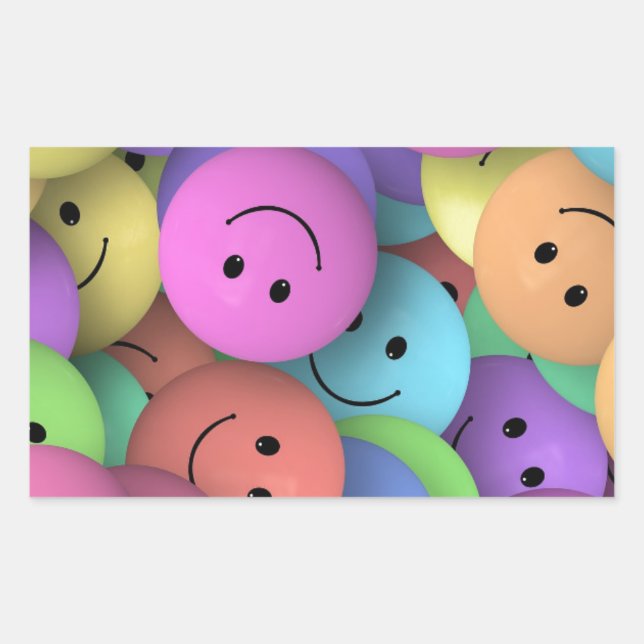 Colourful Smile Faces Sticker (Front)
