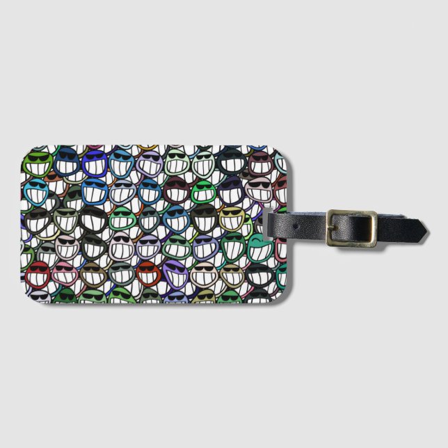 Colourful smiles luggage tag (Front Horizontal)
