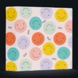 Colourful Smiling Happy Face Pattern Binder<br><div class="desc">Check out this cute trendy design featuring</div>