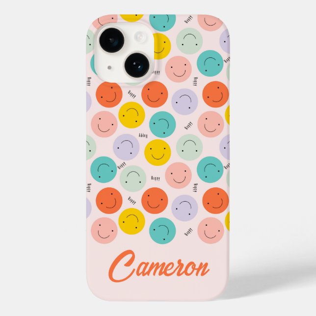 Colourful Smiling Happy Face Pattern Case-Mate iPhone Case (Back)