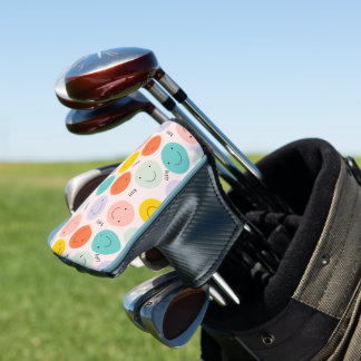 Colourful Smiling Happy Face Pattern Golf Head Cover
