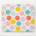 Colourful Smiling Happy Face Pattern Mouse Pad<br><div class="desc">Check out this cute trendy design featuring</div>