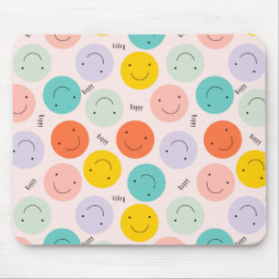 Colourful Smiling Happy Face Pattern Mouse Pad