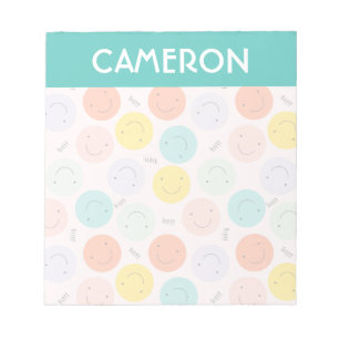Colourful Smiling Happy Face Pattern Notepad