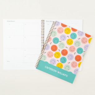 Colourful Smiling Happy Face Pattern Planner