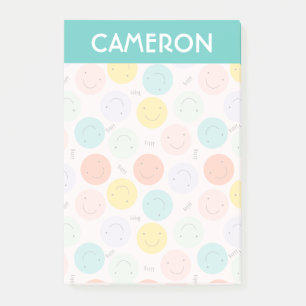 Colourful Smiling Happy Face Pattern Post-it Notes