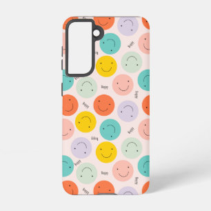 Colourful Smiling Happy Face Pattern Samsung Galaxy Case