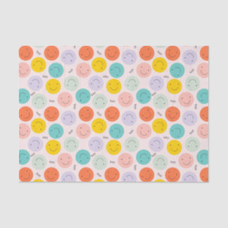 Colourful Smiling Happy Face Pattern Tissue Paper