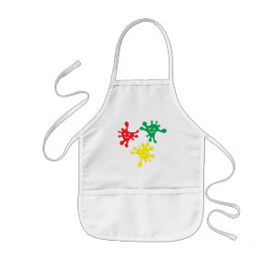 Colourful smiling ink blots kids apron