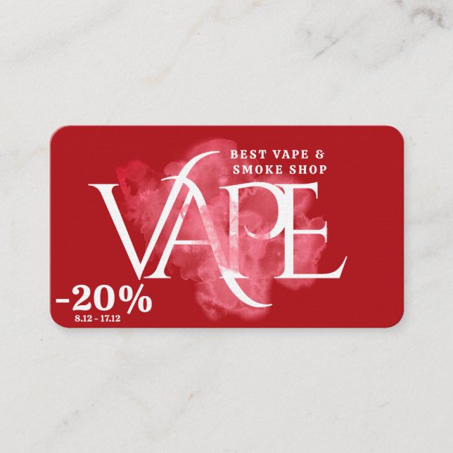 Colourful Smoke Shop Vape Shop Business Card (Front)