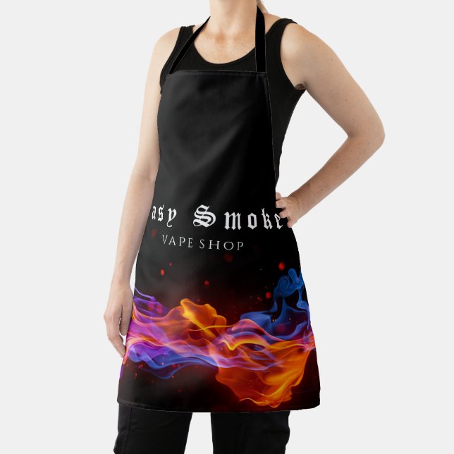 Colourful Smoke Vape Shop Business  Apron (Insitu)