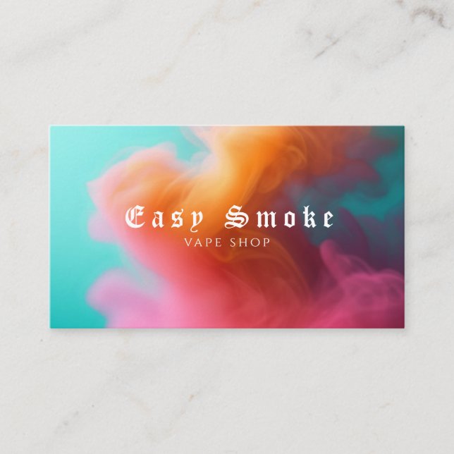 Colourful Smoke Vape Shop Business Card (Front)