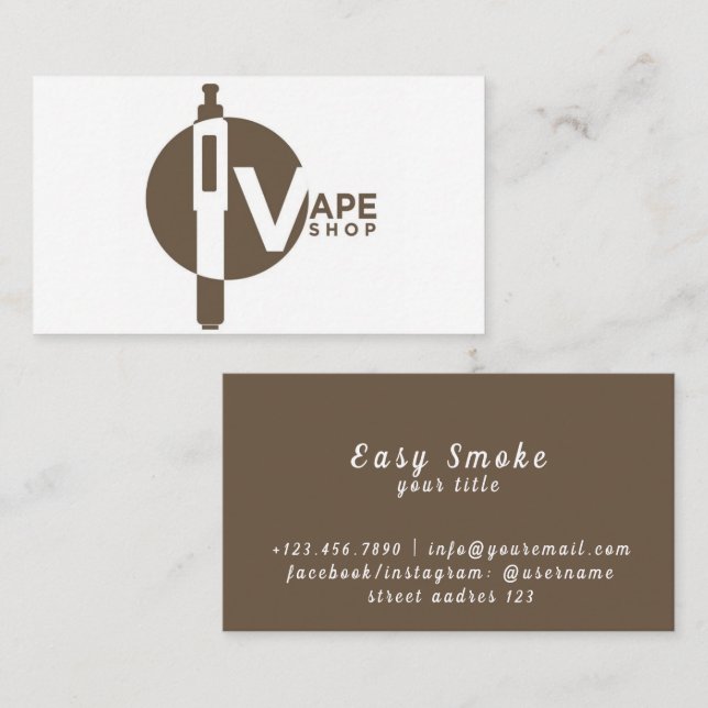 Colourful Smoke Vape Shop Business Card (Front/Back)