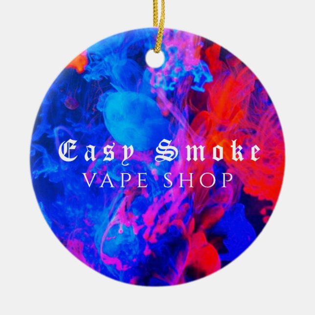 Colourful Smoke Vape Shop  Ceramic Ornament (Front)