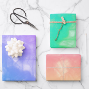 Colourful Smokey Smudges Decoupage Wrapping Paper Sheet