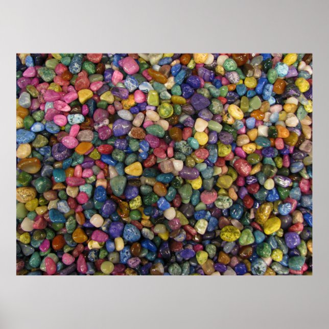 Colourful Smooth Shiny Rocks and Pebbles Poster (Front)