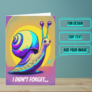 Colourful Snail Belated Birthday Card