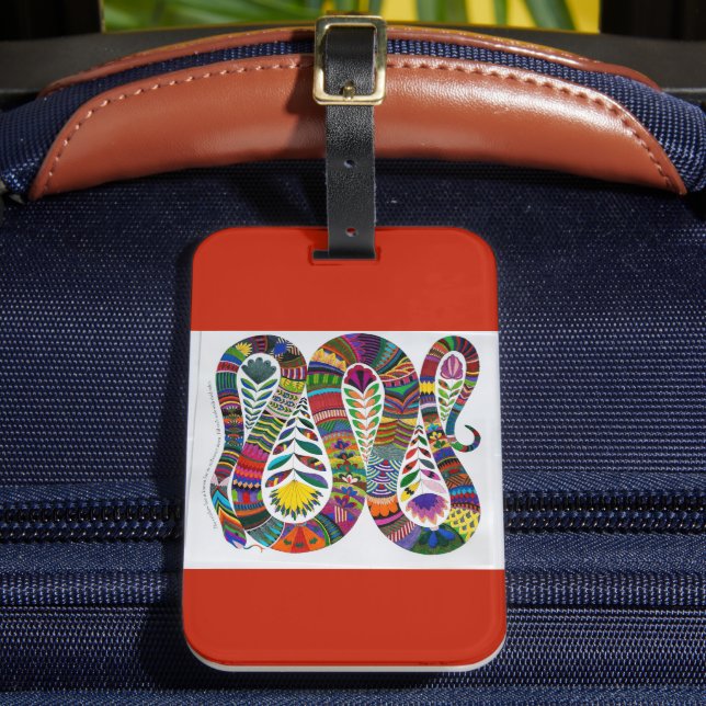 Colourful Snake Acrylic Luggage Tag (Front Insitu 2)