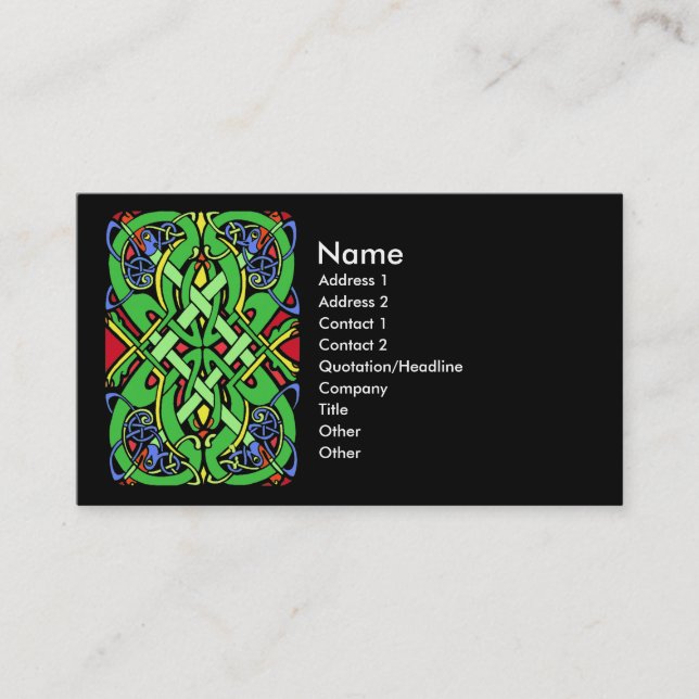 Colourful Snake Celtic Knot Business Card (Front)