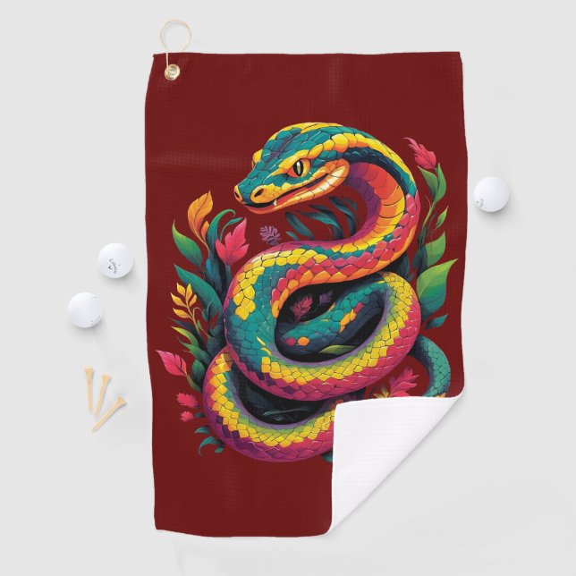 Colourful Snake Golf Towel (InSitu)