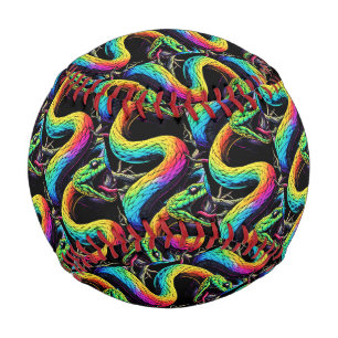 Colourful Snake Illustration Baseball