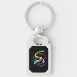 Colourful Snake Illustration Keychain