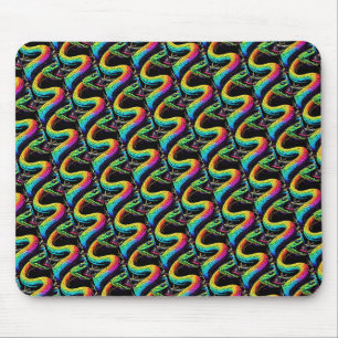 Colourful Snake Illustration Mouse Pad