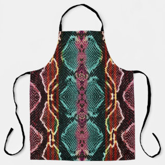 Colourful snake skin, animal print. apron