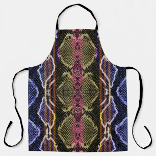 Colourful Snake Skin Animal Print Kitchen Apron