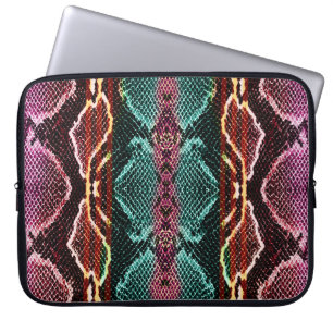 Colourful snake skin, animal print. laptop sleeve