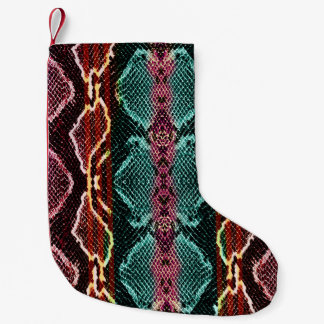Colourful snake skin, animal print. small christmas stocking