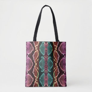 Colourful snake skin, animal print. tote bag