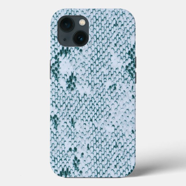 Colourful Snake Skin Design in Blue Green and Whit Case-Mate iPhone Case (Back)
