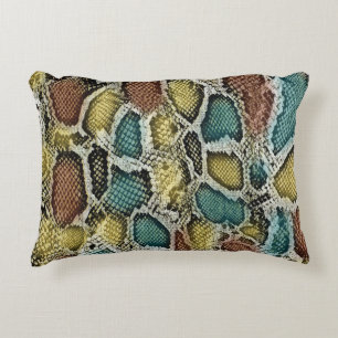 Colourful snake skin: seamless design. accent pillow