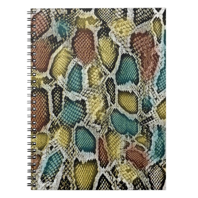 Colourful snake skin: seamless design. notebook (Front)