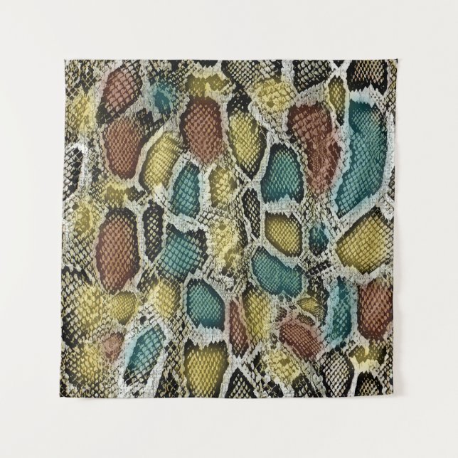 Colourful snake skin: seamless design. tapestry (Front)