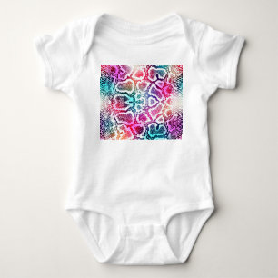 Colourful Snake Skin Texture Pattern. Baby Bodysuit