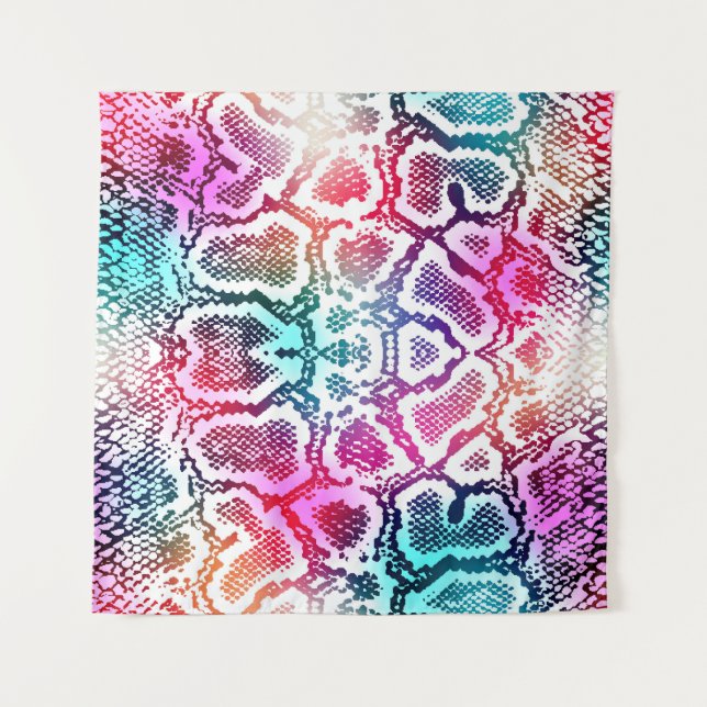 Colourful Snake Skin Texture Pattern. Tapestry (Front)