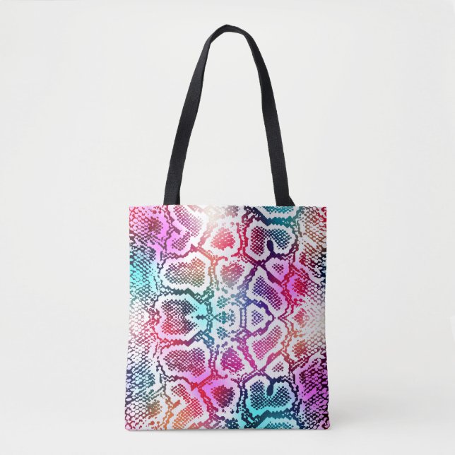 Colourful Snake Skin Texture Pattern. Tote Bag (Front)