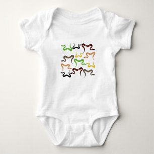 Colourful Snakes Python Reptile Pattern  Baby Bodysuit