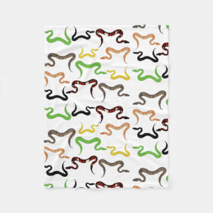 Colourful Snakes Python Reptile Pattern  Fleece Blanket